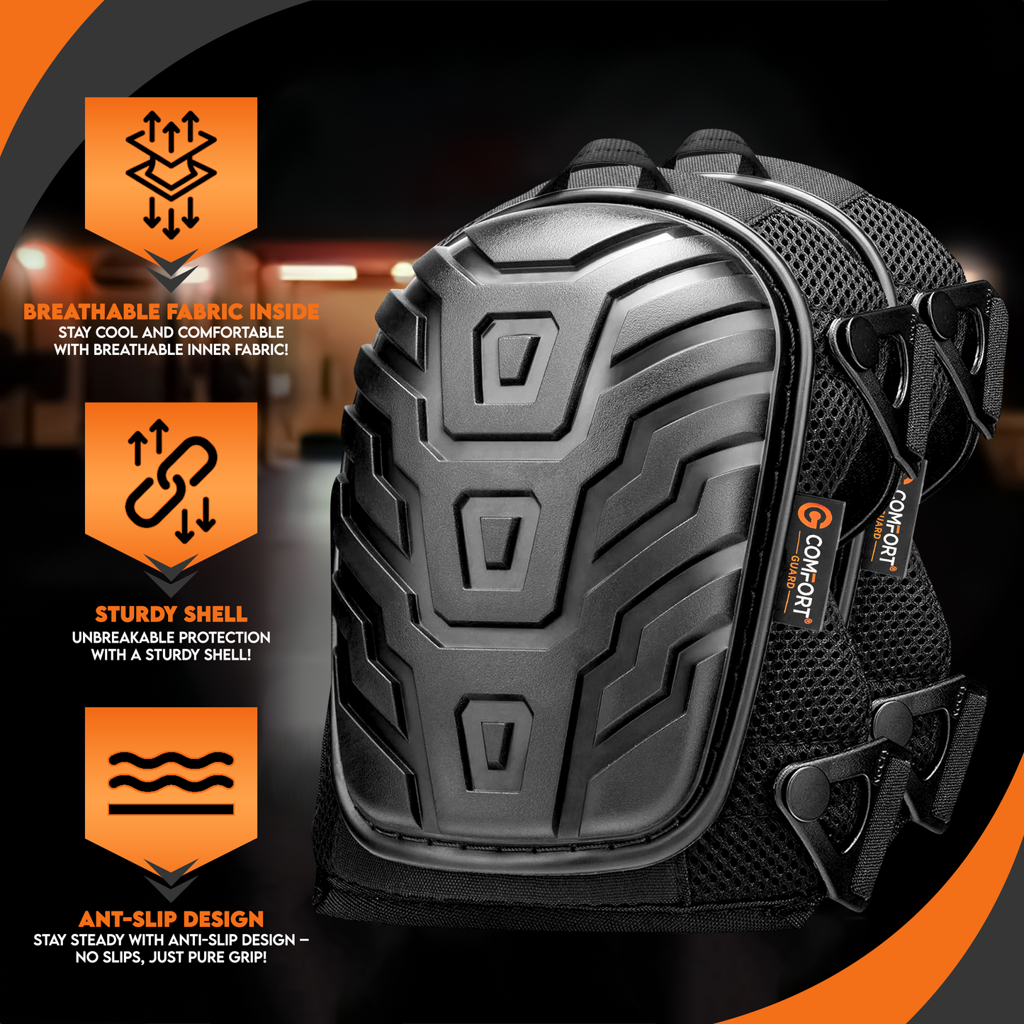 Knee Pads With Gel Inserts - BLACK EDITION