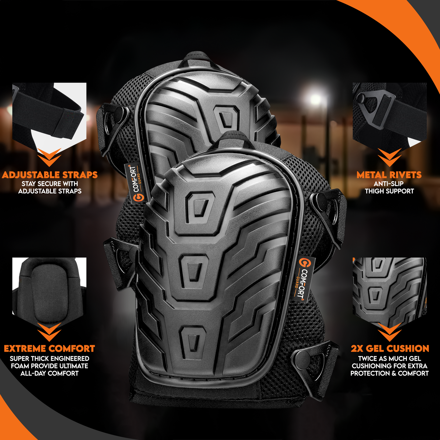 Knee Pads With Gel Inserts - BLACK EDITION