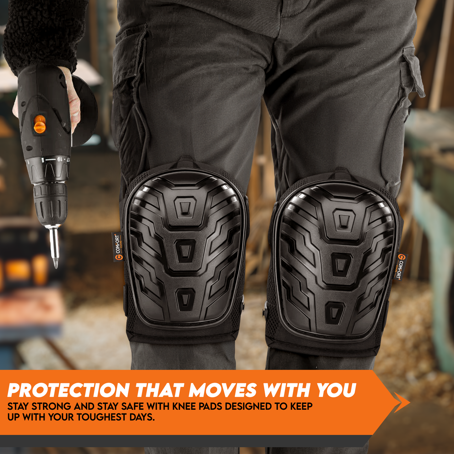 Knee Pads With Gel Inserts - BLACK EDITION