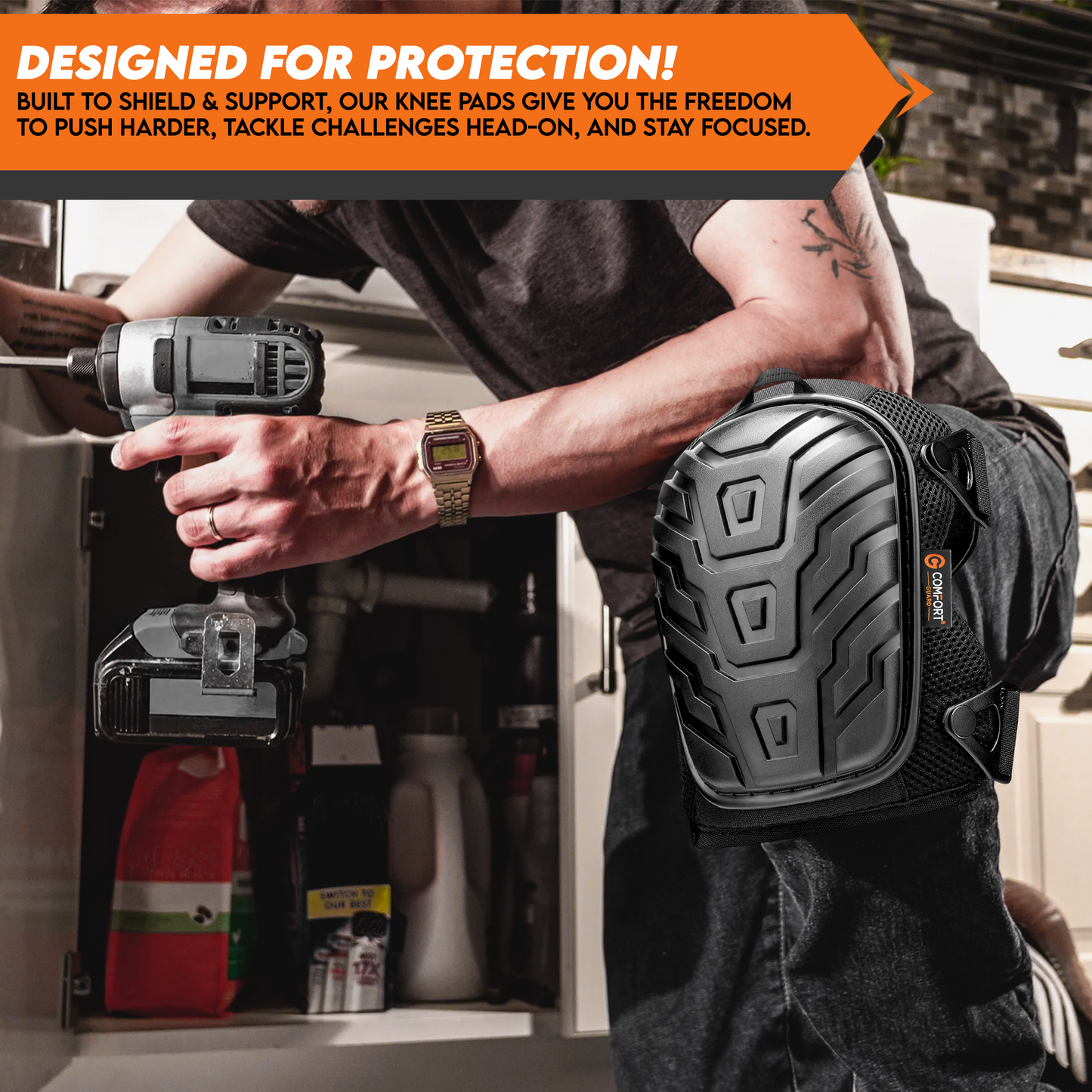 Knee Pads With Gel Inserts - BLACK EDITION