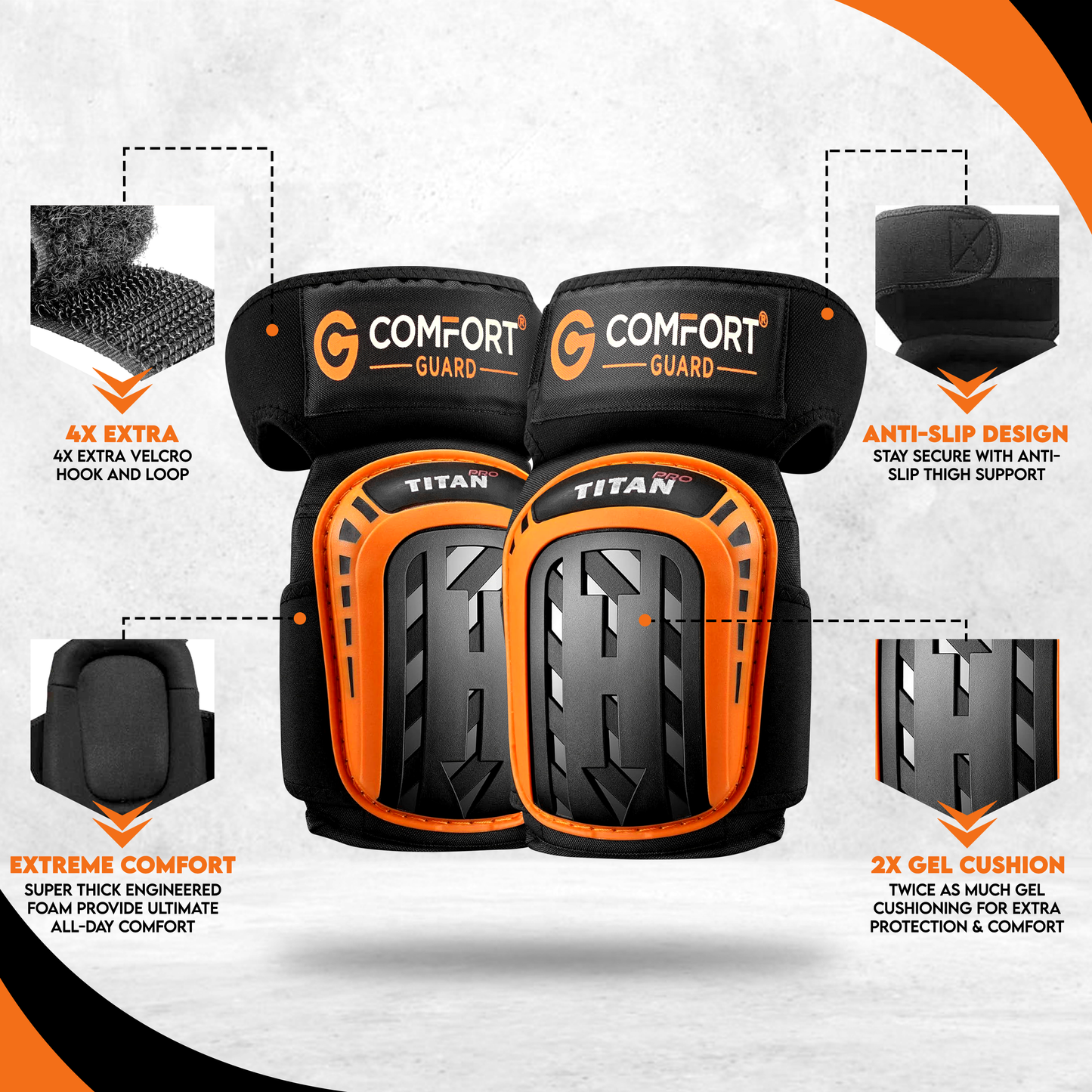 Knee Pads With Gel Inserts - TITAN Pro