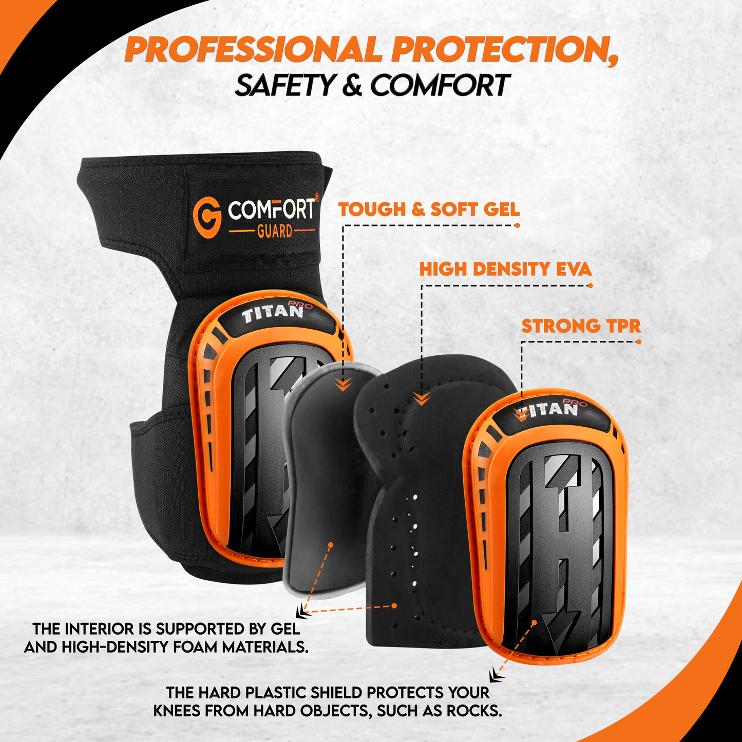 Knee Pads With Gel Inserts - TITAN Pro