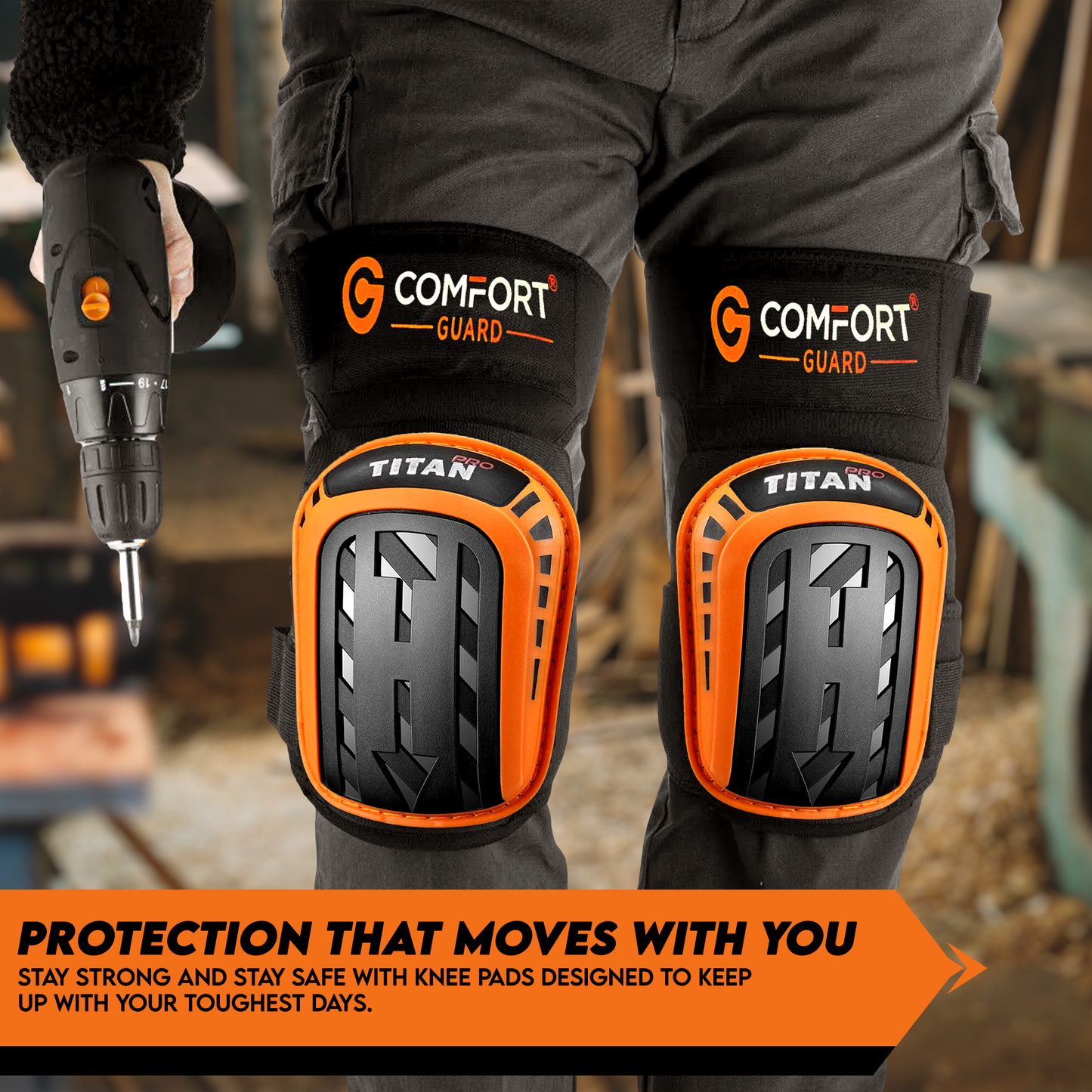 Knee Pads With Gel Inserts - TITAN Pro