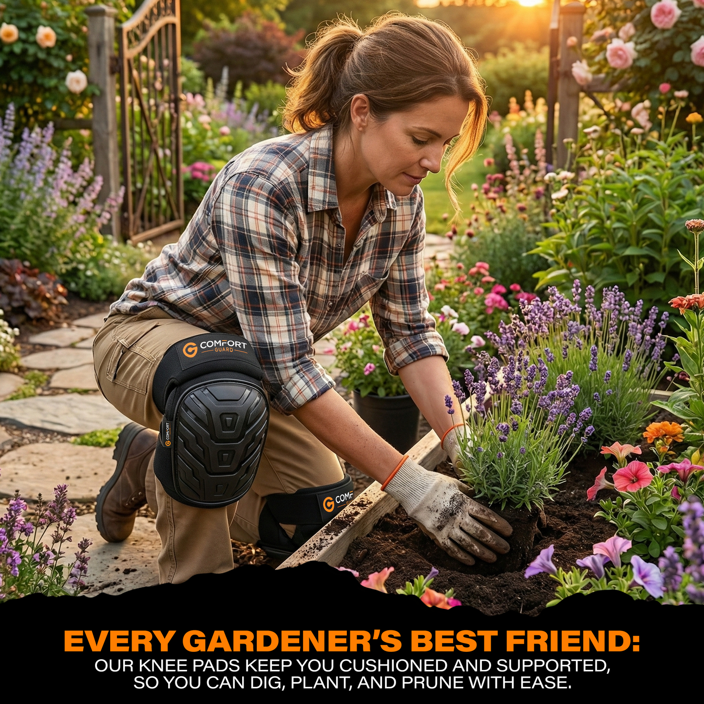 Knee Pads With Gel Inserts - Pro BLACK