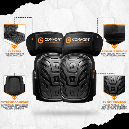 Knee Pads With Gel Inserts - Pro BLACK